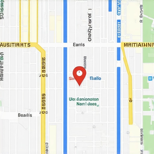 Austin business district map with local listings and Google Maps interface