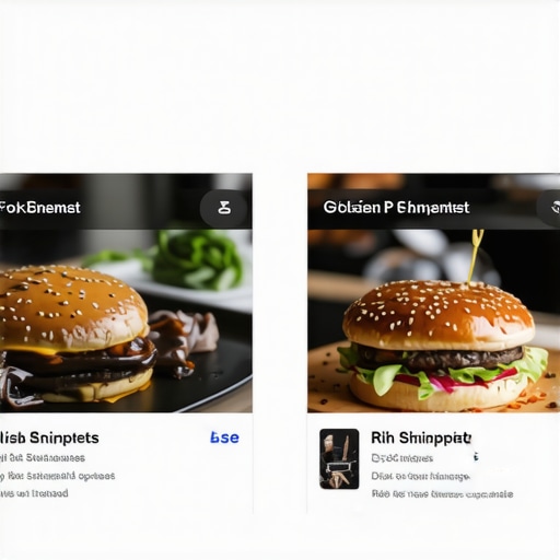Schema markup for local SEO success Schema markup implementation visual with rich snippets in search results.