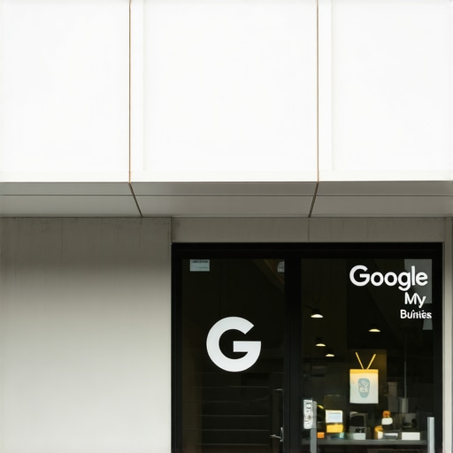 Austin business storefront displaying Google My Business sign