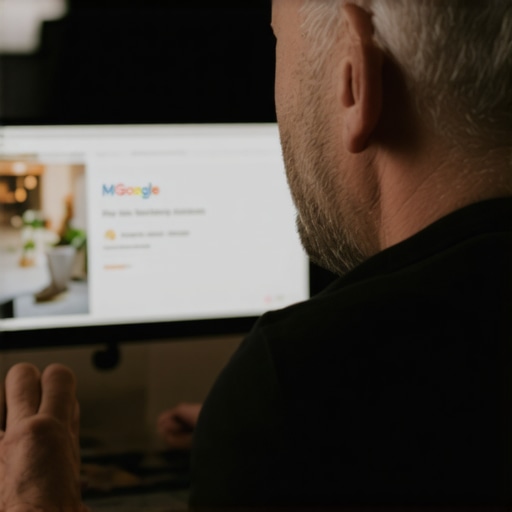 Austin business owner managing Google My Business profile on laptop.