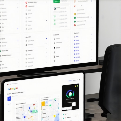 Close-up of a computer screen displaying analytics dashboards for Google Maps and local SEO performance.