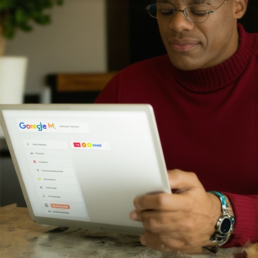 Austin business owner updating GMB profile on laptop