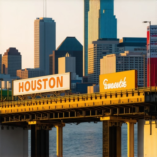 Austin cityscape with business signage