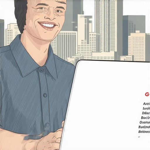 Business owner updating GMB profile with Austin landmarks in background.