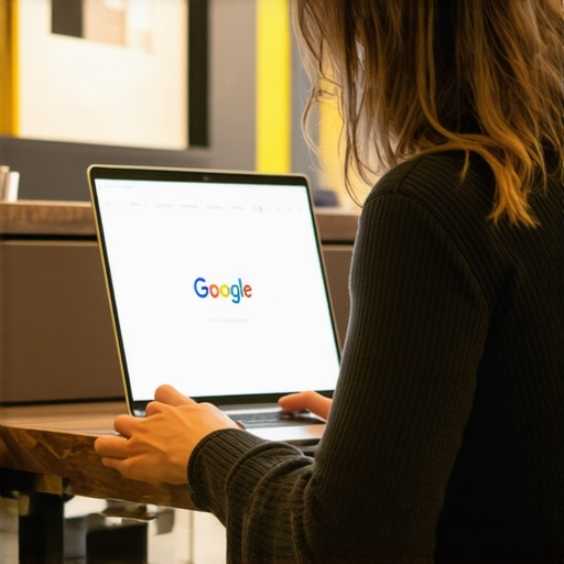 SEO consultant updating Google My Business profile on laptop in Austin